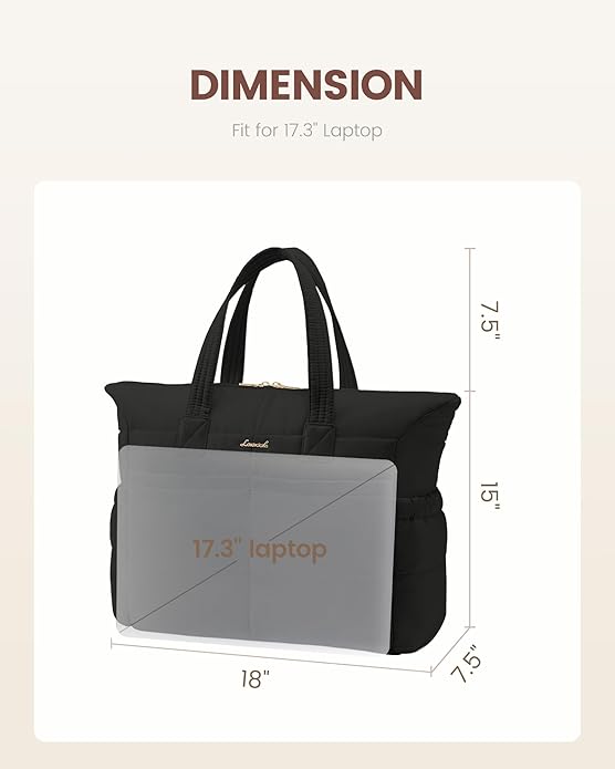 LOVEVOOK Tote Bag for Women,Light Puffer Tote Bag with Multi-pockets,Stylish Carry on Laptop Bags for Daily,Travel,Work,Gym | with Multi-pockets, Stylish, Carry on, for Daily, Travel, Work