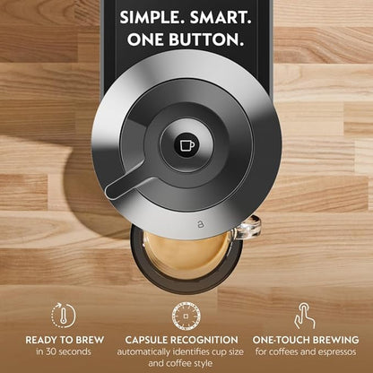 Nespresso Vertuo Next Deluxe Coffee and Espresso Machine by De'Longhi, Chrome