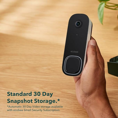 ecobee Smart Video Doorbell Camera (Wired) - with Industry Leading HD Camera, Smart Security, Night Vision, Person and Package Sensors, 2-Way Talk, and Video & Snapshot Recording