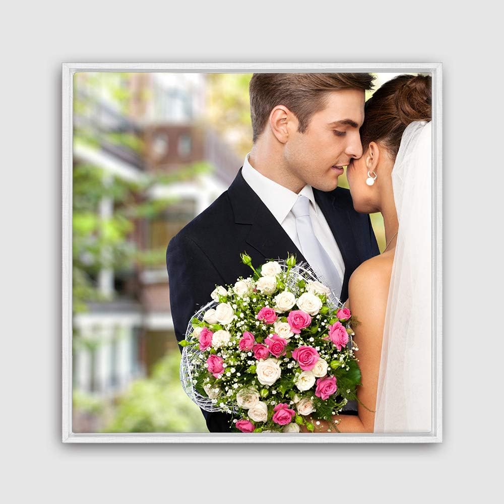 wall26 Framed Custom Canvas Wall Art for Living Room, Bedroom Canvas Prints for Home Decoration Ready to Hang - 16"x16", White Frame