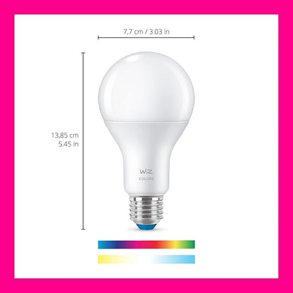 WiZ Connected 100W A21 LED Smart Light Bulbs - Connects to Your Wi-Fi - E26 Smart Bulb - Control with Voice or App + Activate with Motion - Matter Compatible - 1 Pack