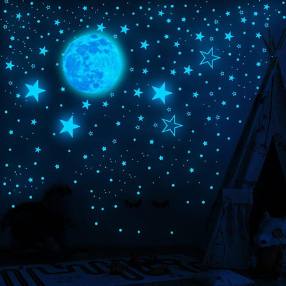 1049Pcs Glow in The Dark Stars and Moon for Ceiling, Wall Bedroom Chirldren's Room Stickers Decals Decor, Boys & Girls' Gifts