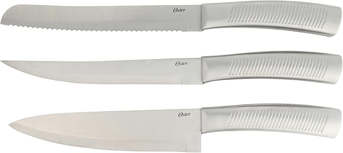 Oster Eddington 16 Piece Stainless Steel Kitchen Knife Block Set With Textured Good Grip Handles