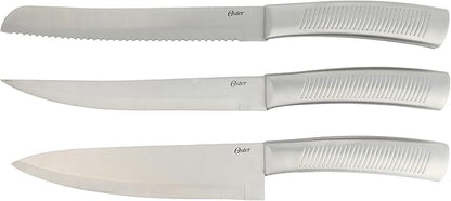 Oster Eddington 16 Piece Stainless Steel Kitchen Knife Block Set With Textured Good Grip Handles