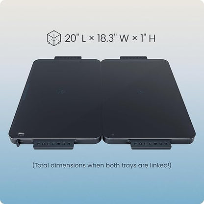 Chefman Everything Warmer Electric Warming Tray, 20” x 16” Modular Expanding Design, Graphene Full-Surface Heating, Food Warming Mat for Parties, Gatherings & Daily Use, Two Tempered Glass Panels