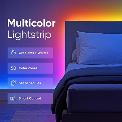 Nanoleaf RGBW Lightstrips with Matter, 16.4ft 50 Color Zones Bluetooth & WiFi Smart LED Strip Lights Work with Apple Home, Google Home, LED Lights for Bedroom, App & Voice Control
