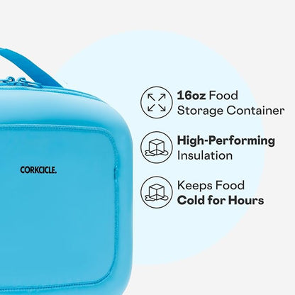 Corkcicle Lunchpod Insulated Lunch Bag - Crush-Proof Design - Food Safe Interior - Exterior & Interior Pockets - 11” x 8.75” x 4” - Summer Gift - Keeps Food Cold - Santorini Neoprene