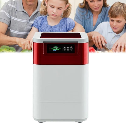 Smart Waste Kitchen Composter, Electric Kitchen Composter, 3L Home and Kitchen Composting Bin, Countertop Automatic Food Waste Cycler, Turn Garbage to Compost with Single Button(Red)