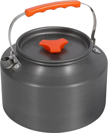 REDCAMP 2L Outdoor Camping Kettle, Aluminum Water Pot with Carrying Bag, Compact Lightweight Camp Tea Kettle Coffee Pot for Hiking Picnic Camping