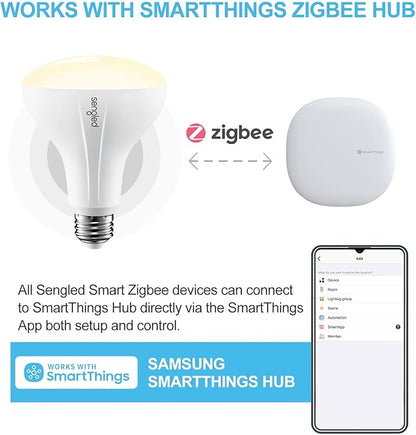Sengled Zigbee Smart Bulb, Works with SmartThings and Echo with Built-in Hub, Voice Control with Alexa and Google Home, Hub Required, BR30 Dimmable Flood Light Bulb, Soft White 2700K, 6 Pack