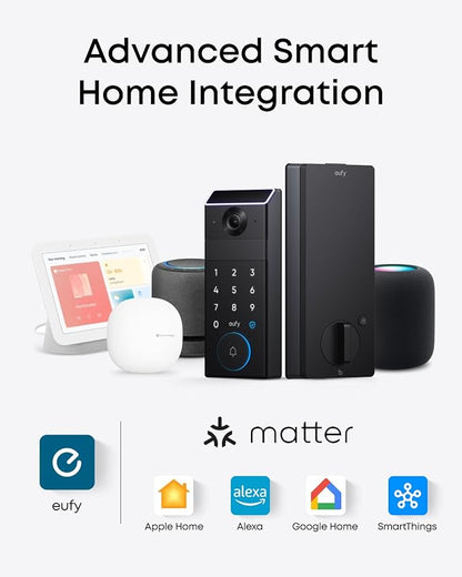 eufy FamiLock S3 Smart Lock With Palm Vein Recognition - Keyless Entry Door Lock for Front Door, 3-in-1 Wi-Fi Keypad Deadbolt+ 2K HDR Camera+ Doorbell, ANSI/BHMA Grade 1, Motion Sensor, No Monthly Fee