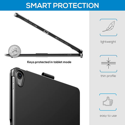 Keyboard Case for iPad 10.2 9th/8th/7th Gen, Rotating Case for iPad9/iPad8/iPad7 with Backlits Touchpad Keyboard-360° Rotatable Smart Cover with Pencil Holder, Black