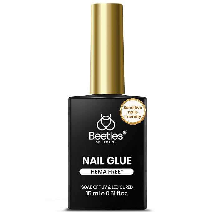 Beetles 15ml HEMA-Free Nail Glue Gel, TPO Free UV Nail Glue for Acrylic Nails Tips, Super Strong for Extensions, Skin-Friendly DIY Gel, U V Light Required