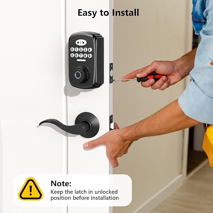 Fingerprint Door Lock - Keyless Entry Door Lock Smart Deadbolt Lock - Electronic Digital Keypad Lock - Smart Locks for Front Door - Auto Lock - Easy Installation