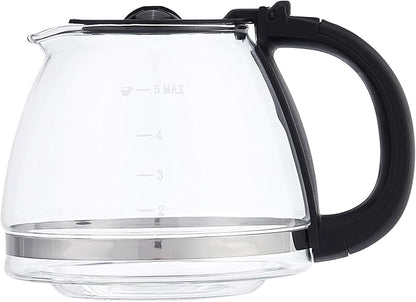 Amazon Basics Coffee Makers, 5-Cup Coffee Machines with Reusable Filter, Coffee Pots, Black & Stainless Steel