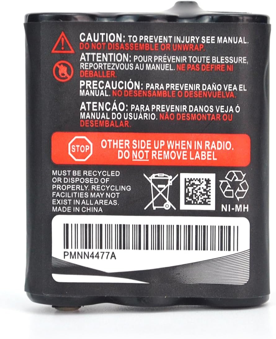 (2-Pack) 3.6V 800mAh Ni-MH Battery Replacement for Motorola PMNN4477AR T200 T400 T500 T800 T600 T62 T82 T92 T260 T265 T801 T460 T465 T480 Walkie Talkies