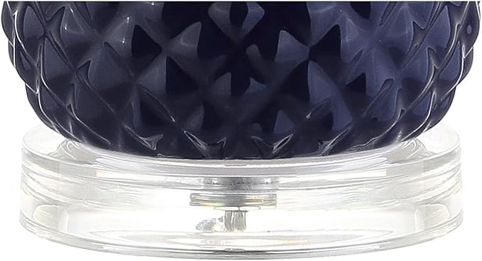 JONATHAN Y 23" Navy Blue/Gold Pineapple Ceramic Table Lamp for Bedroom Decor, Modern Whimsical Bedside Nightstand Lamp with White Linen Drum Shade and LED Bulb JYL4019A