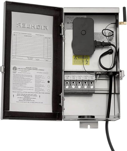Kichler Smart Control Timer in Black, Wi-Fi Enabled Landscape Lighting Automation (2.5" W x 2.25" H x 4" L), 16085BK