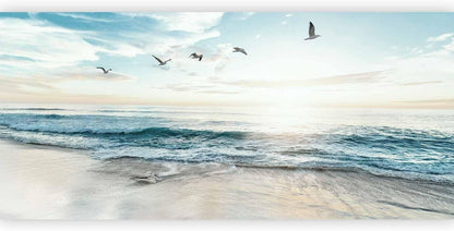 artgeist Premium Wall Mural Nature 216x98 in - Non-Woven Photo Wallpaper Art Print Fleece Wall Mural Decoration Beach Sand Blue Sea View b-B-10023-a-b