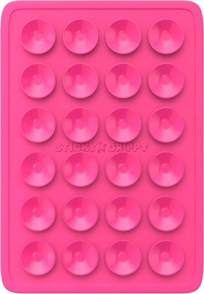 Suction Phone Case Mount, Sillicon Adhesive Phone Accessory for iPhone and Android, Hands-Free Fidget Toy Mirror Shower Phone Holder, Tiktok Videos and Selfies (Pink)