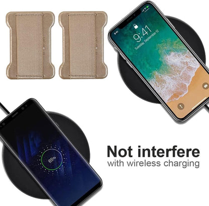 Universal Phone Grip for Smartphones - Phone Holder for Hand for Back of Phone - Wireless Charging Compatible (Purple Gold) - 2PC