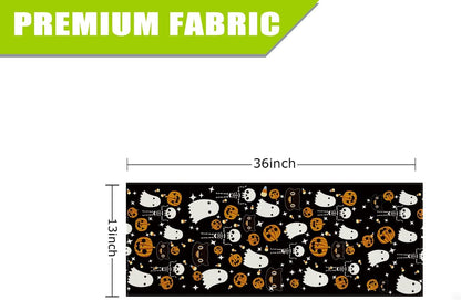 GAGEC Halloween Table Runner Black Cat Pumpkins Seasonal Kitchen Dining Table Home Outdoor Party Decorations (13'' x 36'')
