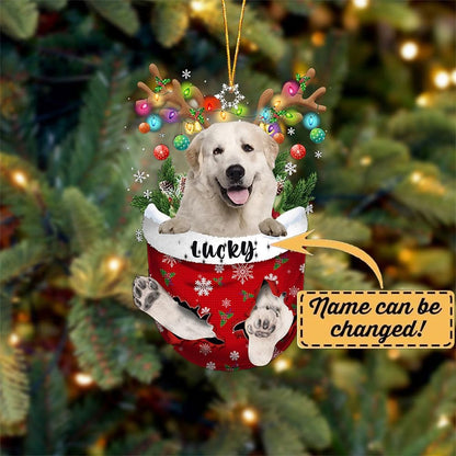 Great Pyrenees 2 Dog Christmas Ornament, Great Pyrenees 2 in Snow Pocket Christmas Tree Ornament, Dog Lovers Gift Idea Xmas Decor, Christmas Decorations for Tree, Christmas Ornament Gift for Dog Lover