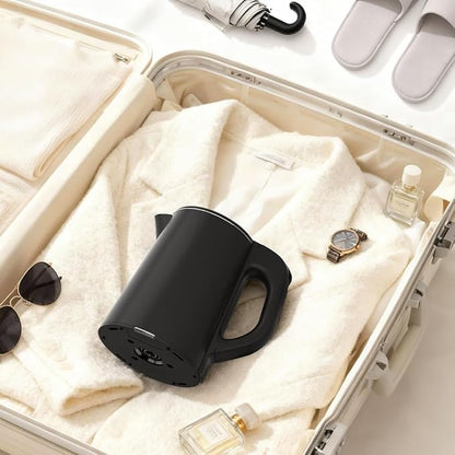 0.8L Travel Electric Kettle Small 900W Fast Boiling Water Heater, Double Wall 304 Stainless Steel Portable Mini Hot Water Boiler with Auto Shut-Off and Boil Dry Protection