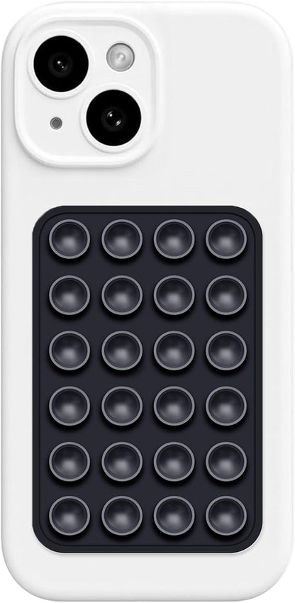 AZXYI Silicone Suction Phone Case Mount, Silicon Adhesive Suction Cup Phone Mount, Non Slip Sticky Phone Grip for Cellphone, Strong Grip Holder for Selfies and Videos (Black)