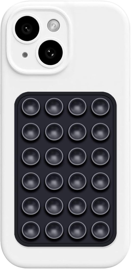 AZXYI Silicone Suction Phone Case Mount, Silicon Adhesive Suction Cup Phone Mount, Non Slip Sticky Phone Grip for Cellphone, Strong Grip Holder for Selfies and Videos (Black)