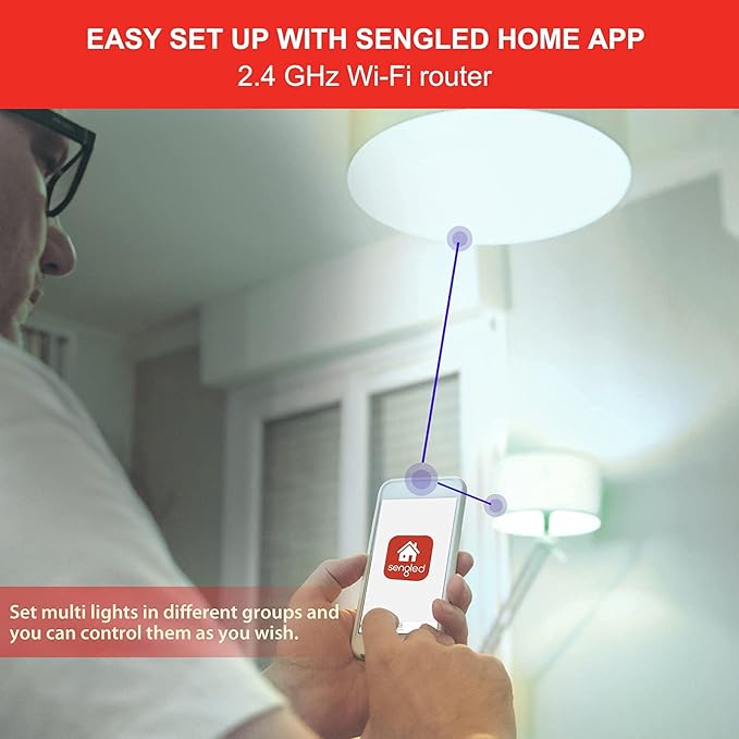 Sengled Smart Light Bulbs, WiFi Light Bulbs No Hub Required, Smart Bulbs That is Compatible with Google Home, Smart LED Light A19 Daylight (5000K), 800LM 60W Equivalent, 2 Pack"