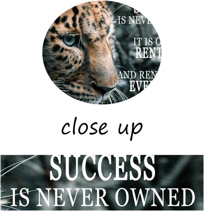 Leopard Canvas Wall Art Success Entrepreneur Quotes Posters Success Is Rented Motivational Wall Decor For Office Living Room Bedroom Office Bathroom Print Framed Ready to Hang [12" W X 18" H]