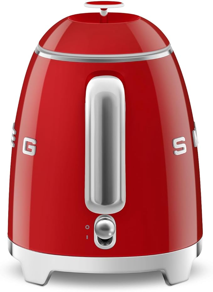 SMEG Mini 50's Retro Style 3 Cup Electric Kettle with Double Wall Anti Slip Base and Water Level Indicator (Red)