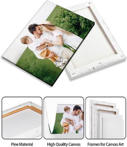 Personalized Custom Canvas Wall Art, Custom Canvas Prints with Your Photos for Living Room, Bedroom, Wedding Pet Baby Family Photo Framed Wall Art, Customized Photo Gift for Family，Friend，Lover，Pet (30L" x 20W")