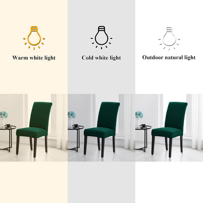 Joccun Chair Covers for Dining Room Set of 8, Dining Chair Slipcovers Stretch Dining Room Chair Covers Seat Protector,Washable Parsons Chair Cover for Home,Hotel,Banquet(Hunter,8 Pack)