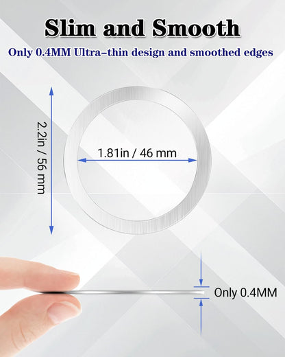 Metal Ring 10PCS,Ultra-Thin(0.4mm) for MagSafe Sticker,Magnetic Adapter,Phone Cases&Wireless Charger,Compatible with iPhone 16/15/14/13,Galaxy S24/S23/S22/Kindle (Silver 10PCS)