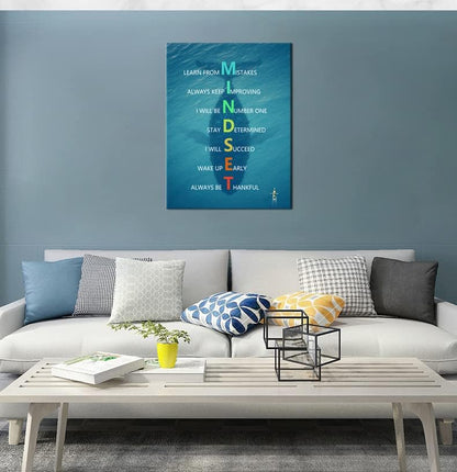 Inspirational Canvas Wall Art Motivational Animal Mindset Poster Print Artwork Painting Picture for Framed Home Decoration Living Room Office Ready to Hang [30''W X 40''H]