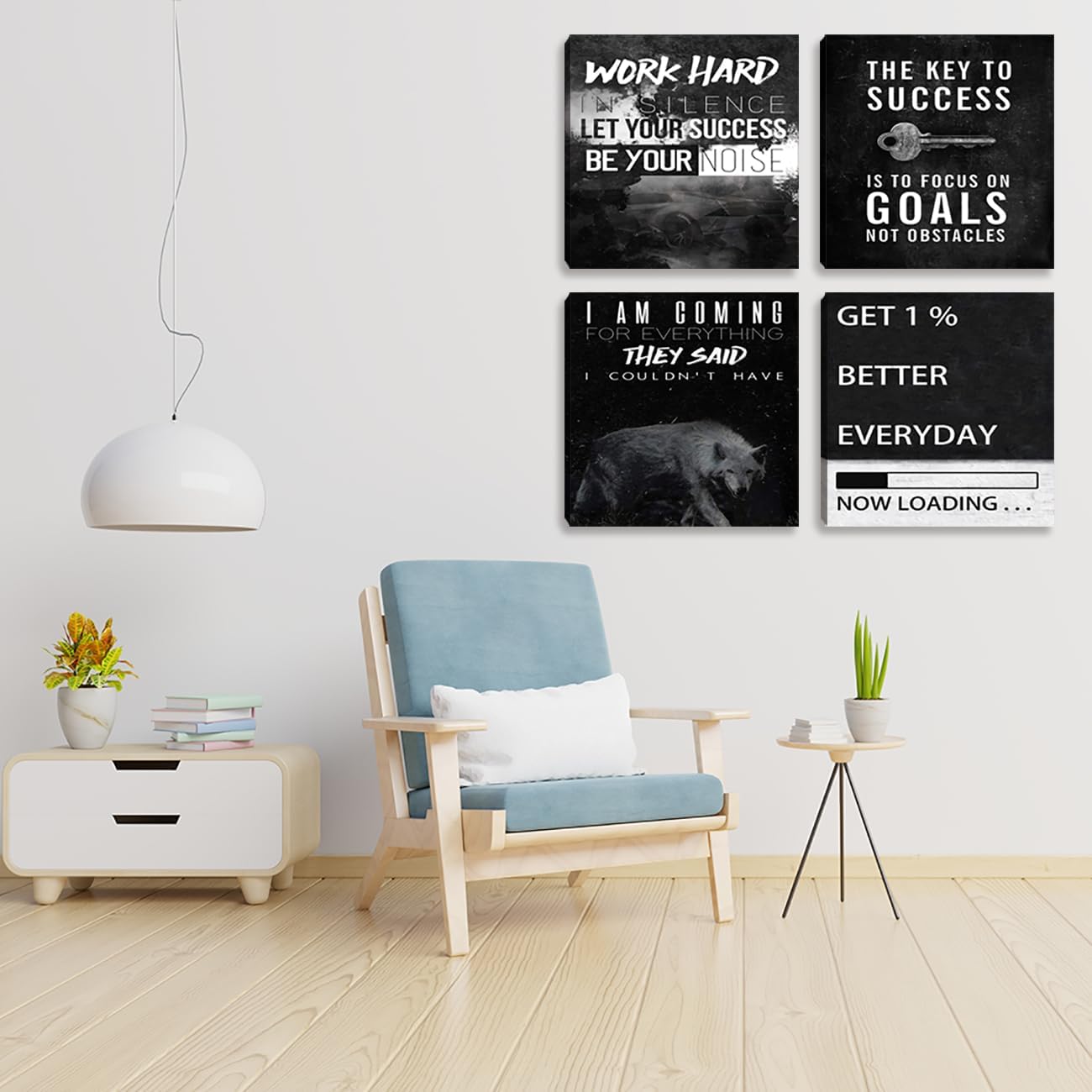 Motivational Wall Decor Art Inspirational Success Canvas Poster Artwork Positive Quote Painting Office Wall Decor Art for Women Men Company Bedroom Living Room Home Decoration Framed 20”X20”X4