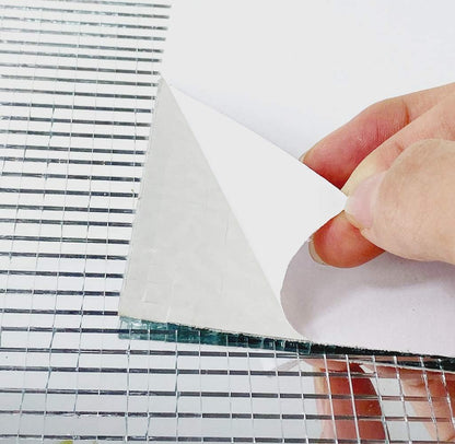 REDODECO Real Glass Silver Mirrors Mosaic Tiles Sticker for Craft Square Glass Tiles Self Adhesive,5mm by 5mm (Silver, 10700PCS)