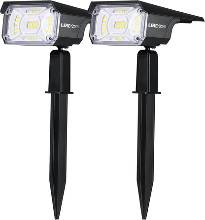 Solar Spot Lights, IP65 Waterproof 40 LEDs Landscape Spotlights,USB & Solar Powered Wall Lights Dark Sensing Auto On/Off,3 Modes Outdoor Solar Garden Lights for Yard Porch 2 Pack