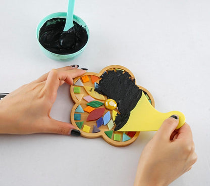 Lanyani 2 Sets of DIY Mosaic Craft Kits Mosaic Tiles Coaster Kit Make Your Own Mosaic Project Handmade Craft Set with Stained Glass Mosaic Tile Pieces for Decoration and Gift