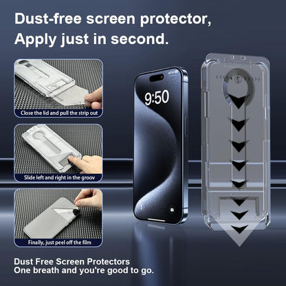 OneFish Screen Protector for Iphone 14Plus/13Pro Max, HD Clarity Tempered Glass Film 9H+ Hardness, with Hassle-Free Installation Frame, Dust-Free Bubble-Free Anti-Fingerprint, 2Pack