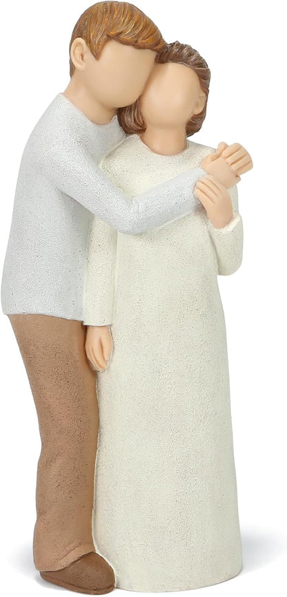 Elderly Mom and Son Figurines, Mother and Adult Son Statues, Love My Mom Gift for Mother’s Day Anniversary Birthday Christmas