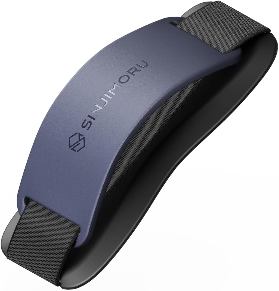 Sinjimoru Phone Grip with Silicone Band – Comfortable One-Hand Holder & Kickstand for Smartphones, Tablets, and eReaders for iPhone, Android, and Kindle Sinji Grip Silicone Midnight Blue