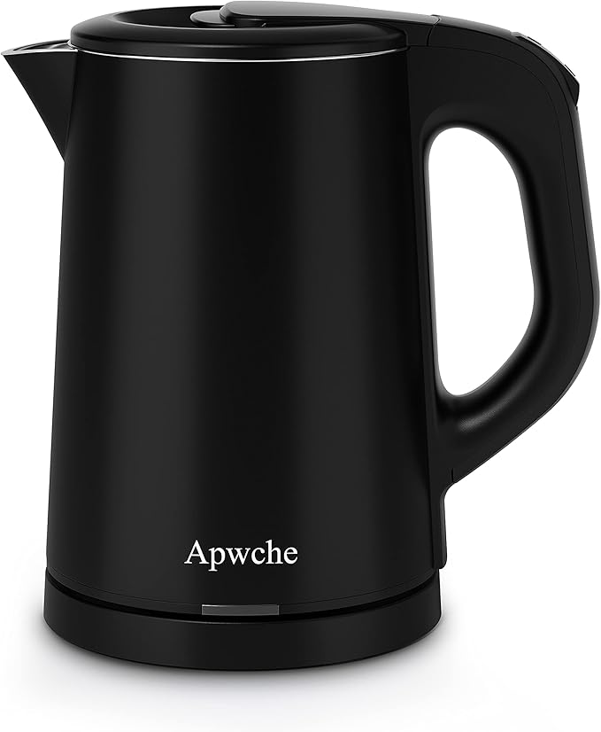 Portable Electric Kettle, 27oz/0.8L Stainless Steel Travel Kettle with Auto Shut-Off (Black)