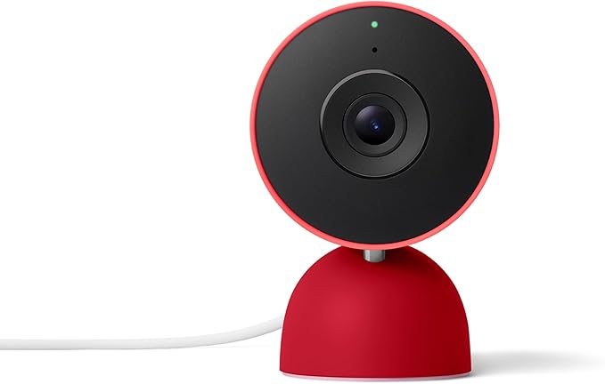 Google Nest Cam Indoor (Wired, 3rd Gen) - Security Camera with 2K Video and Gemini, Night Vision, 2-Way Audio, Works with Google Home - 2025 Model - Berry