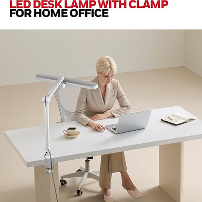 Honeywell LED Desk Lamp with Clamp - 05B02 Touch Control Sunturalux Natural Light Clip On Desk Light 4000K 1300LM Dimmable Eye Caring Table Lamp Full Metal Desk Lamps for Home Office