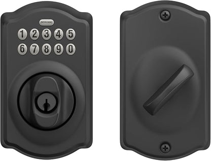 SCHLAGE BE365 CAM 622 Keypad Electronic Deadbolt, Matte Black