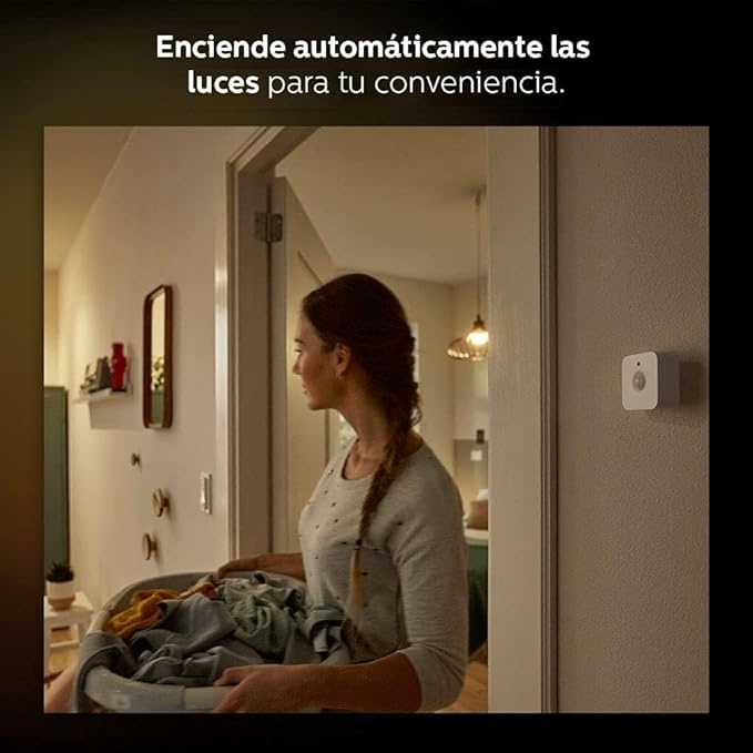 Philips Hue Indoor Motion Sensor for Smart Lights (Requires Hue Hub, Installation-Free, Smart Home, Exclusively for Philips Hue Smart Bulbs)