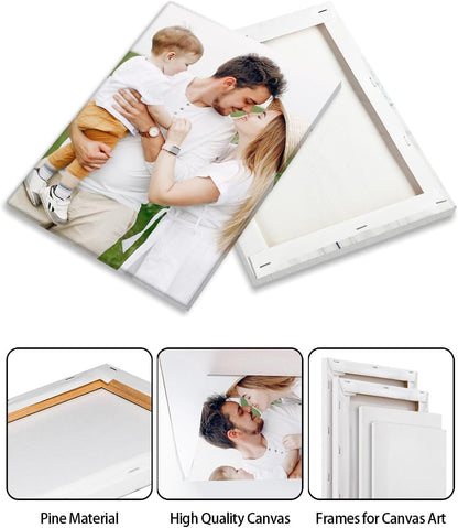 Personalized Custom Canvas Wall Art, Custom Canvas Prints with Your Photos for Living Room, Bedroom, Wedding Pet Baby Family Photo Framed Wall Art, Customized Photo Gift for Family，Friend，Lover，Pet